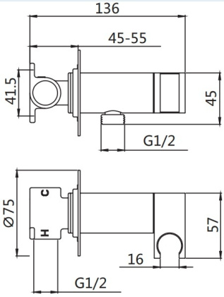 Гигиенический душ Shevanik S147 латунь хром