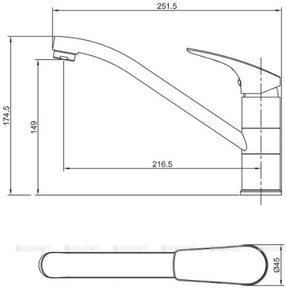 Смеситель для кухни Aquanet Atletic AF310-40С Смеситель для кухни Aquanet Atletic AF310-40С