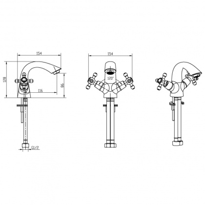 Смеситель для умывальника_Комплект Смеситель для умывальника_Комплект