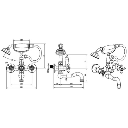 Смеситель для ванны (душевой комплект)_Комплект 293-FL Смеситель для ванны (душевой комплект)_Комплект 293-FL