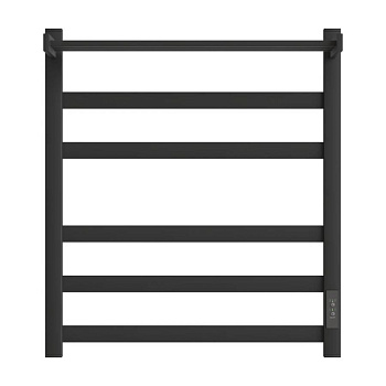 Полотенцесушитель электрический Point Меркурий PN83856PB П5 500x600 с полкой, диммер справа, черный