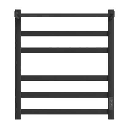 Полотенцесушитель электрический Point Меркурий PN83856PB П5 500x600 с полкой, диммер справа, черный