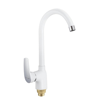Смеситель для кухни латунь, белый S5053F