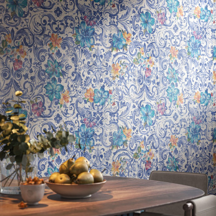 Обои виниловые Азулежу мотив, цветной
