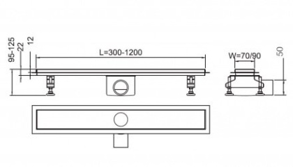 Душевой трап RGW SDR-01-E1 60х9см, 21210160-01
