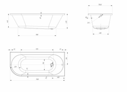 Акриловая ванна 1Marka Aelita 180х80 01ае1880 Акриловая ванна 1Marka Aelita 180х80 01ае1880