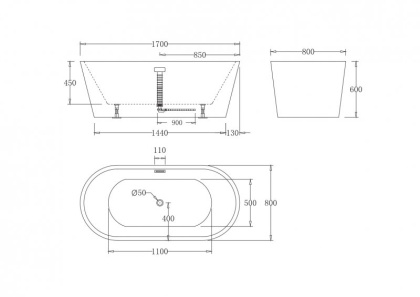 Ванна акриловая отдельностоящая BelBagno BB71-BIANCO