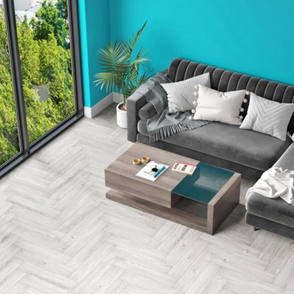 SPC ламинат Alpine Floor Light Parquet ЕСО 13-11 снежный (4мм/43/1,95м2) (600мм*125мм), м2
