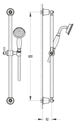 LIBERTY-F-SD-01 Душевой гарнитур Цвет Хром  LIBERTY-F-SD-01 Душевой гарнитур Цвет Хром