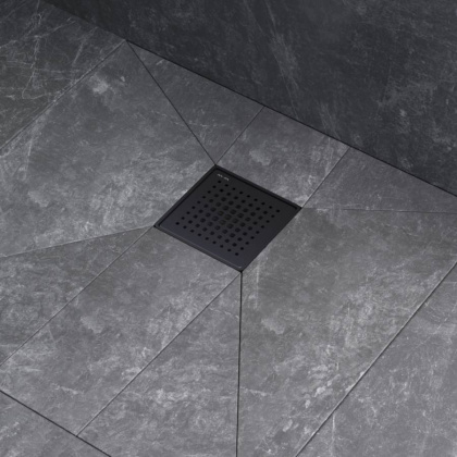 W02BD-P11-010-01BM PrimeFlow Трап для душа точечный мокрый затвор Cut Gradient 10см цвет черн мат