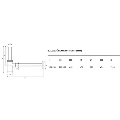 Сифон для умывальника декоративный EXCELLENT INEX.2018BL (черный мат)
