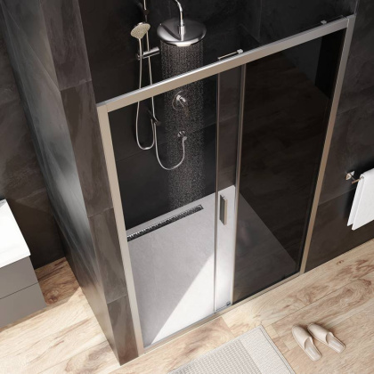 W90G-120-1-195MG Gem Solo Дверь душевая 120х195, стекло тонированное, профиль матовый Хром