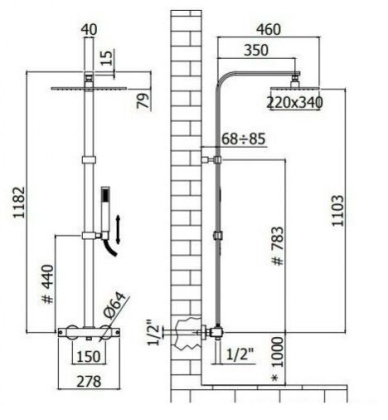 Душевая стойка Paffoni City ZCOL664NO черный матовый
