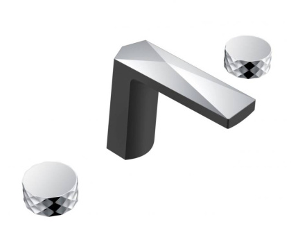 Смеситель врезной на 3отв. VENTURO черный-хром, ручка DIAMOND Смеситель врезной на 3отв. VENTURO черный-хром, ручка DIAMOND