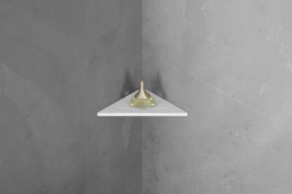 Угловая полочка для ванной комнаты ABBER Stein AS1652L белая матовая