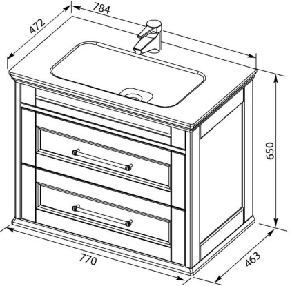 Тумба под раковину Aquanet Бостон 80 белый матовый