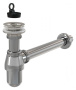 Сифон для умывальника DN32 с донным клапаном 5/4", металл