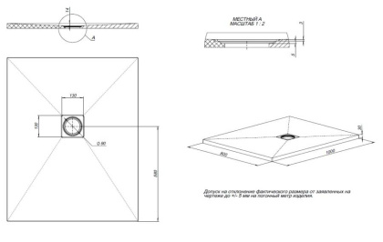 Душевой поддон Allen Brau Priority 100x80 8.31003-21 белый камень