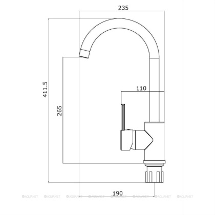 Смеситель для кухни OneLife P04-001cr полимерный