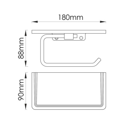 K-1625 Держатель туалетной бумаги с полочкой для телефона