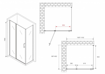 Душевой уголок ABBER Sonnenstrand AG04110BS-S90B Душевой уголок ABBER Sonnenstrand AG04110BS-S90B