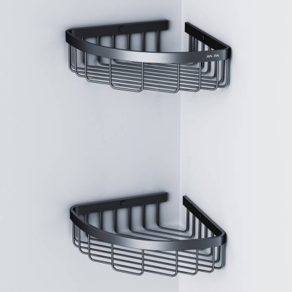 A7452222 Sense L Корзина для душа угловая двухъярусная, черный