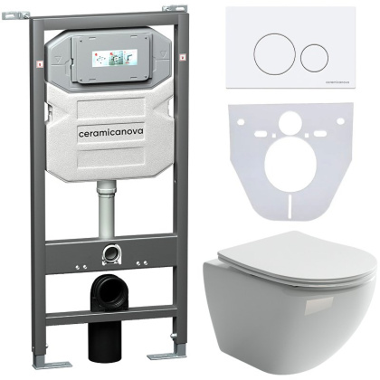 Сет 4 в 1 Инсталляция с кнопкой+унитаз+шумоизоляция