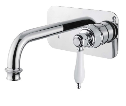 APHRODITE-BLSM2-02-Bi Встраиваемый смеситель для раковины однорычажный Исполнение: Бронза, Ручки: Белый 