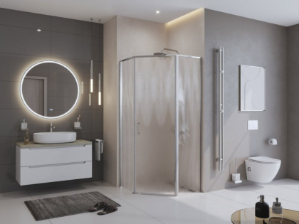 Душевой уголок BelBagno UNO-195-P-1-80-C-Cr