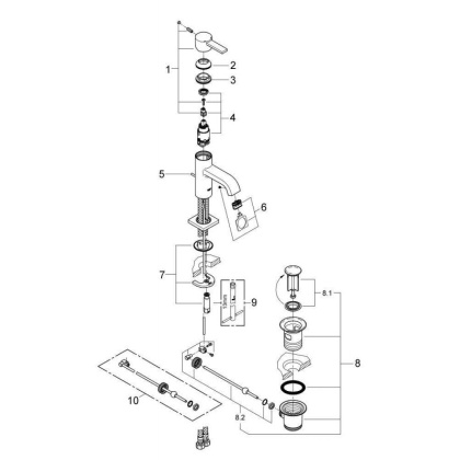 Смеситель однорычажный для раковины, GROHE Allure, M-Size, хром (32757000)