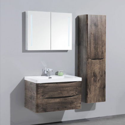 Тумба с раковиной подвесная  BelBagno ANCONA-N 80 Rovere Moro, раковина белая