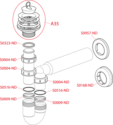 Сифон для мойки с гидрозатвором DN80