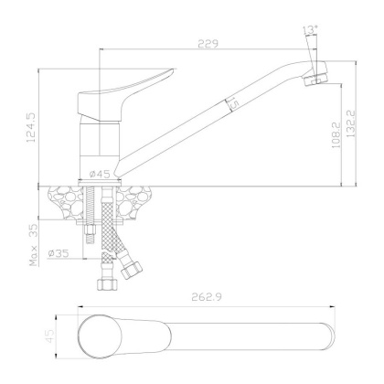 Смеситель д/кухни ARRIBA, арт.09400AR