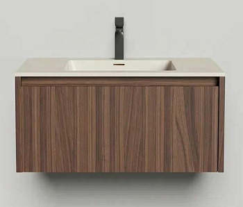 Подвесная тумба Domino 800, шпон, гладкий фасад, Onda Plus
