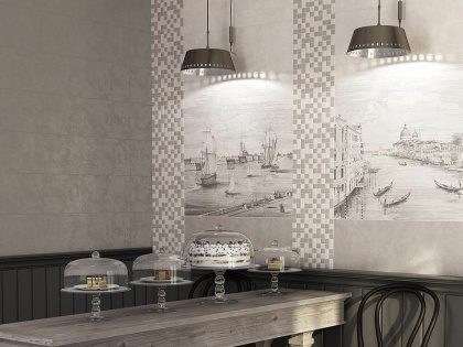 Плитка настенная 12107R Город на воде серый обрезной 25*75*9 (6шт/1,125м2), м2