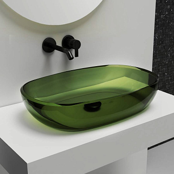 Раковина накладная прозрачная ABBER Kristall AT2805Emerald зеленая Раковина накладная прозрачная ABBER Kristall AT2805Emerald зеленая