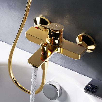 F85A10099 X-Joy, смеситель д/ванны/душа, золото