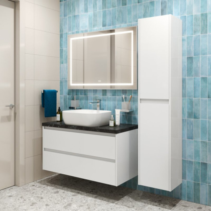 Тумба с раковиной подвесная BelBagno KRAFT 100 Rovere Nebrasca Nature, раковина белая Тумба с раковиной подвесная BelBagno KRAFT 100 Rovere Nebrasca Nature, раковина белая