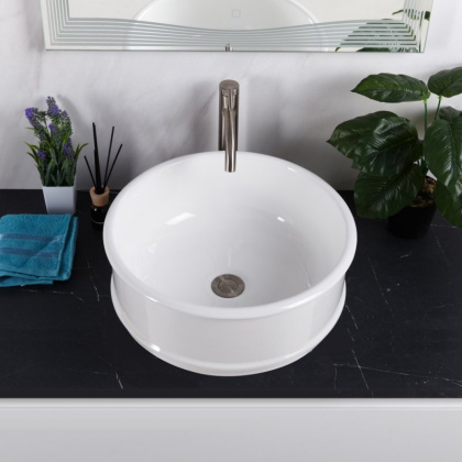 Раковина накладная керамическая круглая BB1383 Раковина накладная керамическая круглая BB1383