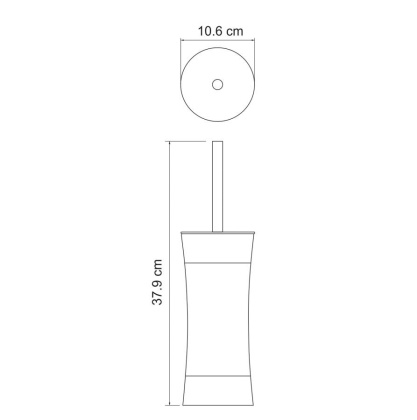 Щетка для унитаза Wern, 10,6х37,9х10,6 см, хром и черный, K-7527