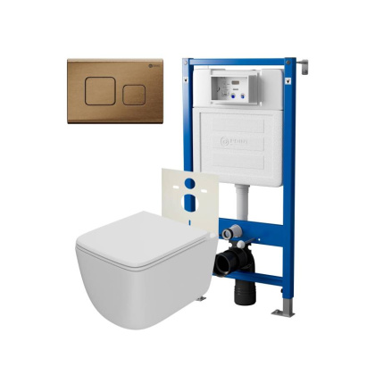 Сет: Система инсталляции Point Элемент для подвесного унитаза PN45120 + Клавиша смыва для инсталляции Point Афина, бронза брашированная, PN44041BB + Унитаз подвесной Point Меркурий безободковый, сиденье дюропласт микролифт, быстросъем, белый матовый PN418 Сет: Система инсталляции Point Элемент для подвесного унитаза PN45120 + Клавиша смыва для инсталляции Point Афина, бронза брашированная, PN44041BB + Унитаз подвесной Point Меркурий безободковый, сиденье дюропласт микролифт, быстросъем, белый матовый PN418