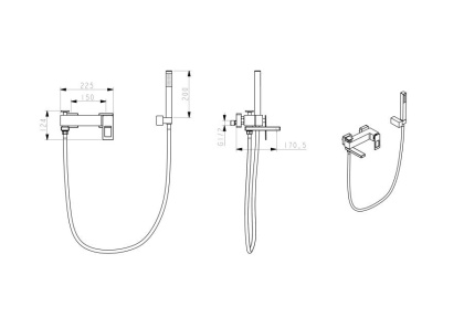 Смеситель Q для ванны WhiteUW Смеситель Q для ванны WhiteUW