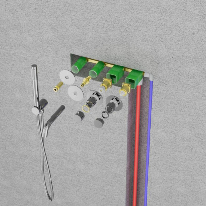 Смеситель встроенный для ванны с душем Timo Saona 2314/16YSM белый матовый