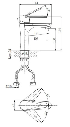 Смеситель для умывальника RUSH Denis (DN0335-11) Смеситель для умывальника RUSH Denis (DN0335-11)