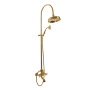 LORD-CVD-02-Bi Душевая стойка со смесителем для ванны, верхним и ручным душем, 20 см Исполнение: Бронза, Ручки: Белый  LORD-CVD-02-Bi Душевая стойка со смесителем для ванны, верхним и ручным душем, 20 см Исполнение: Бронза, Ручки: Белый