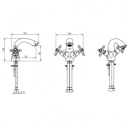 Смеситель для умывальника_Комплект Смеситель для умывальника_Комплект