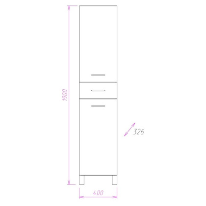 Пенал Onika Модерн 40 напольный, белый, с бельевой корзиной, правый