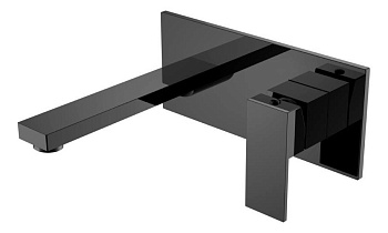 Смеситель для умывальника из стены Qubic Shinny Gun Metal Смеситель для умывальника из стены Qubic Shinny Gun Metal