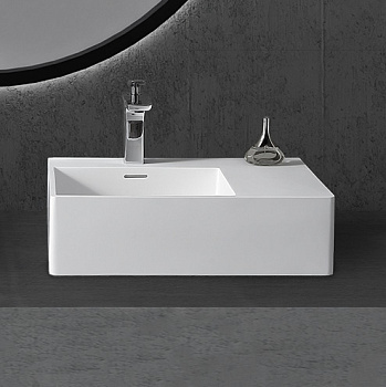 Раковина подвесная ABBER Stein AS2644 L белая матовая Раковина подвесная ABBER Stein AS2644 L белая матовая