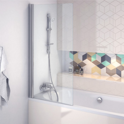 Шторка для ванны EXCELLENT Серия 900 73 см (хром) без полотенцедержателя